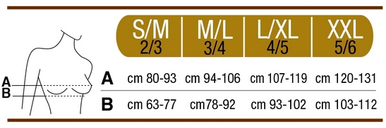 Intimidea melltartó mérettáblázat