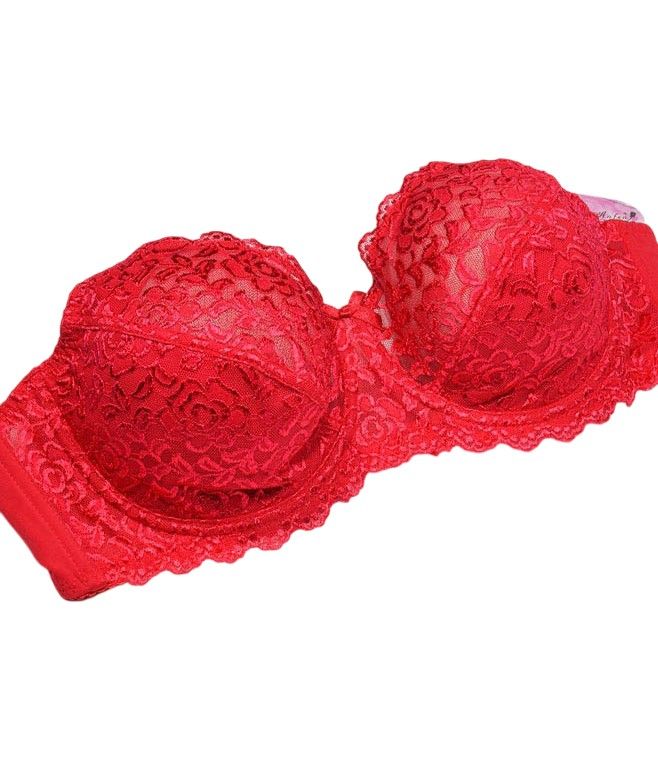 Anfen merevítős csipkés melltartó, piros - E kosár Anfen merevítős csipkés melltartó, piros - E kosár