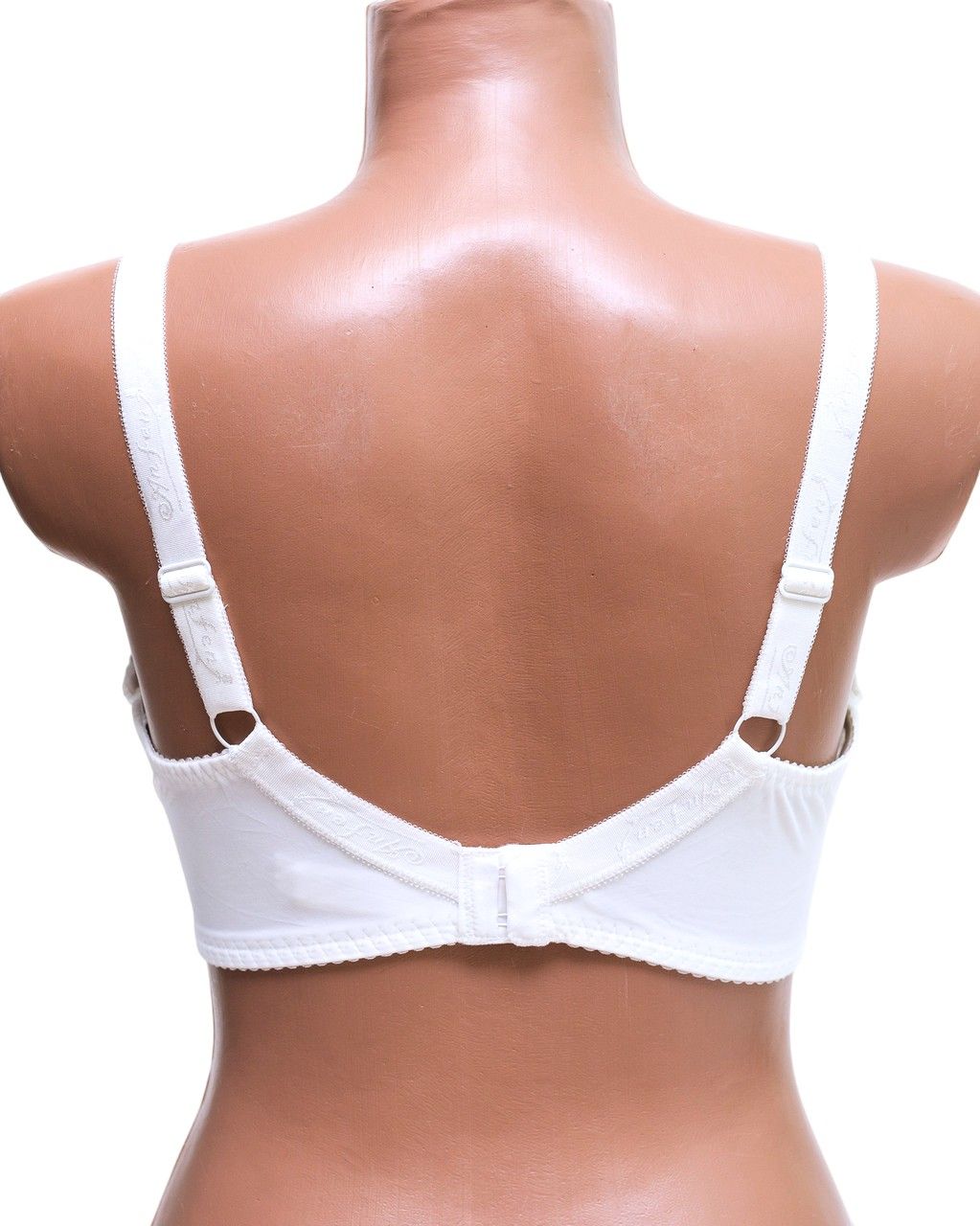 Anfen merevítős csipkés melltartó, fehér - D kosár