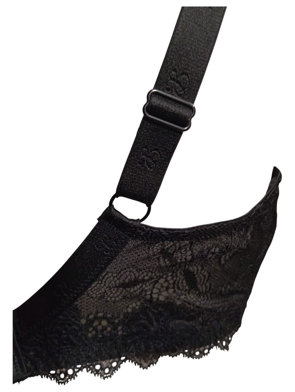 Leilieve formázott, merevítős melltartó fekete