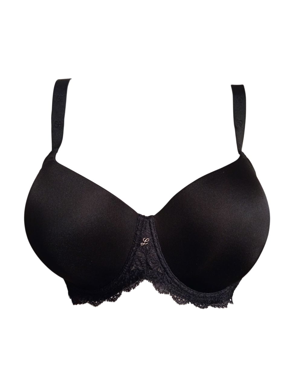 Leilieve formázott, merevítős melltartó fekete
