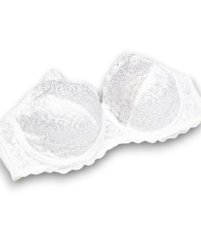 Anfen merevítős csipkés melltartó, fehér - F kosár