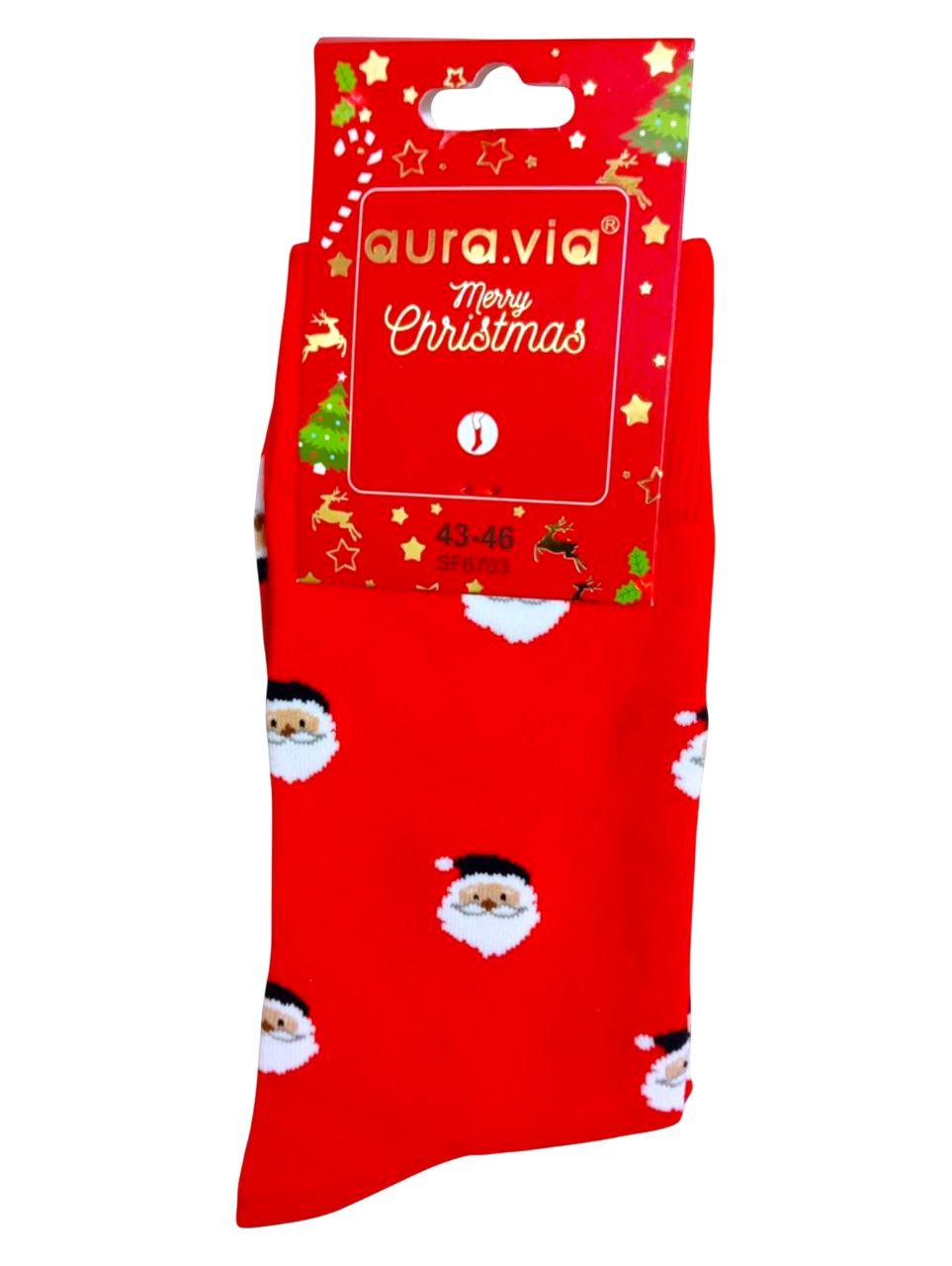 Mikulásos zokni piros