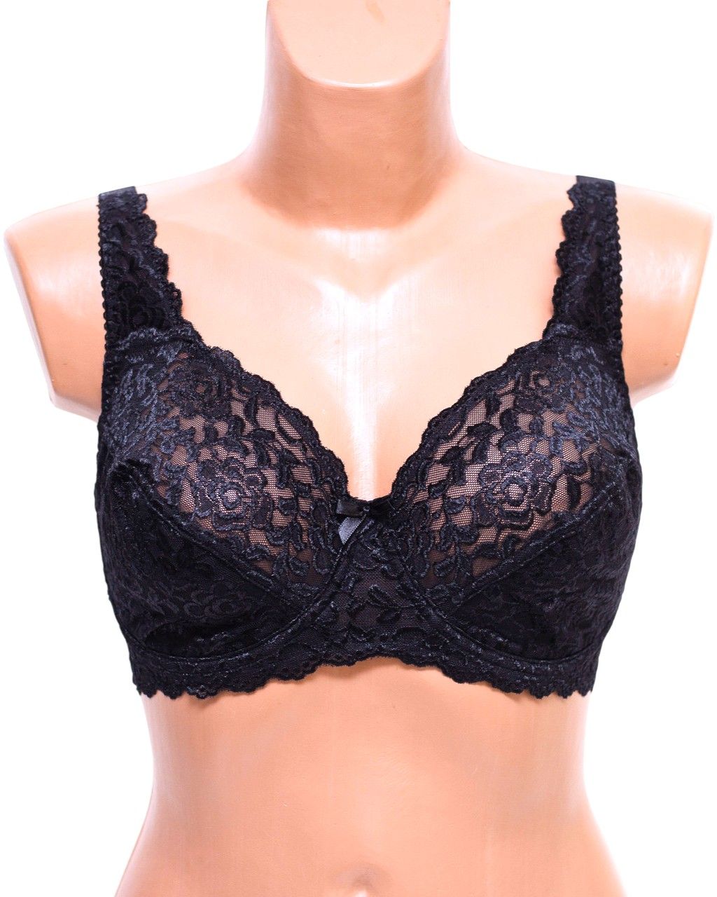 Anfen merevítős csipkés melltartó, fekete - D kosár Anfen merevítős csipkés melltartó, fekete - D kosár