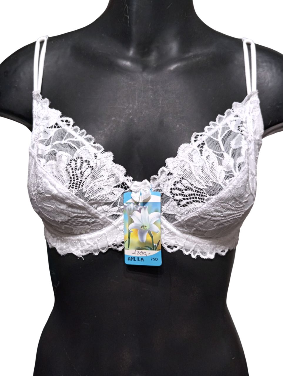 Anlila fehér merevítős csipkés melltartó Anlila fehér merevítős csipkés melltartó