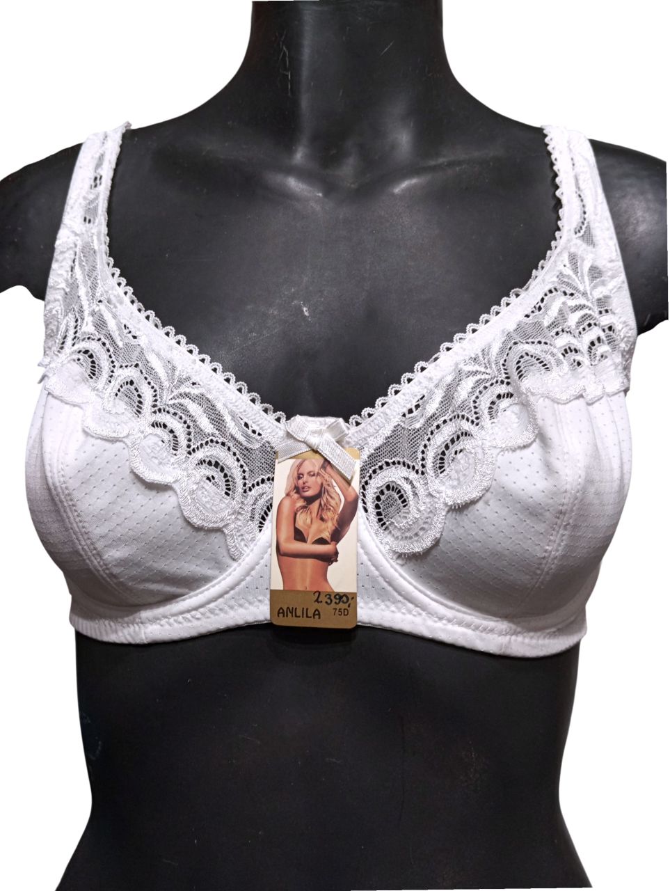Anlila fehér merevítős csipkés microfibra melltartó Anlila fehér merevítős csipkés microfibra melltartó