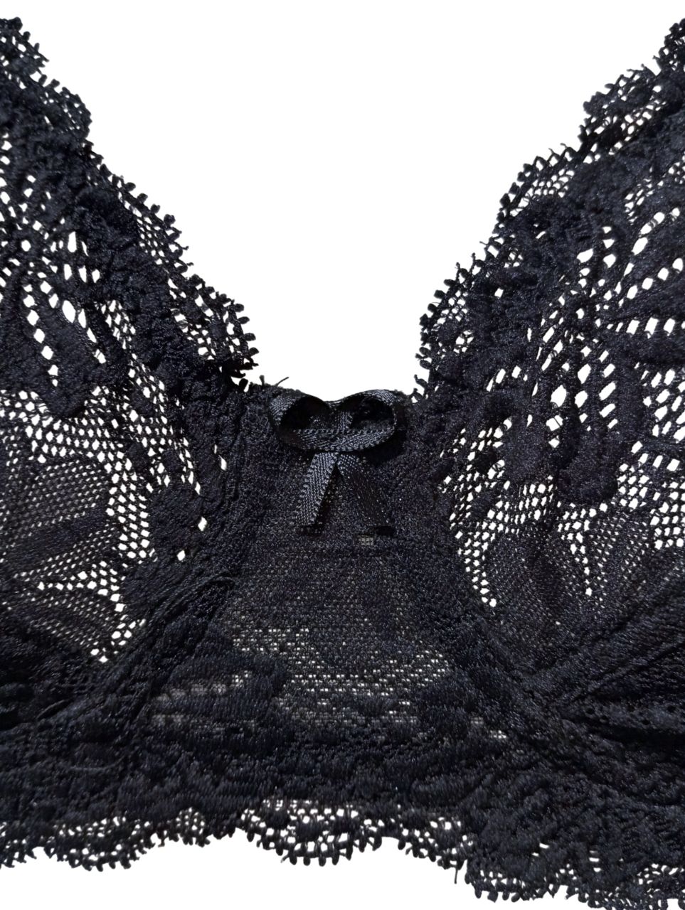 Anlila fekete csipkés merevítős melltartó