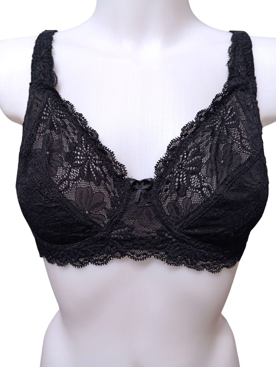 Anlila fekete csipkés merevítős melltartó