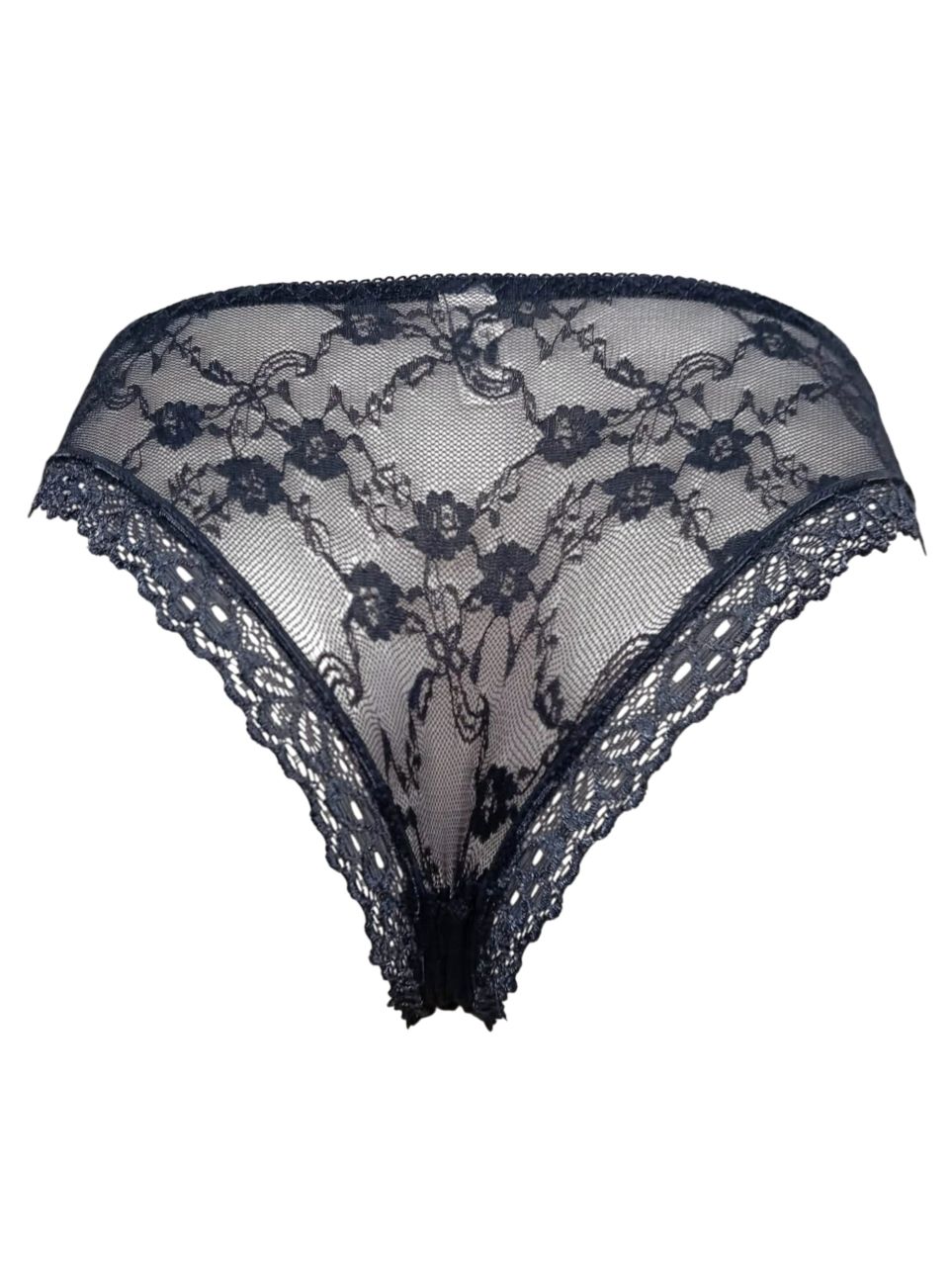 Lemila csipkés bugyi – áttetsző, nőies fazon kékesszürke színben