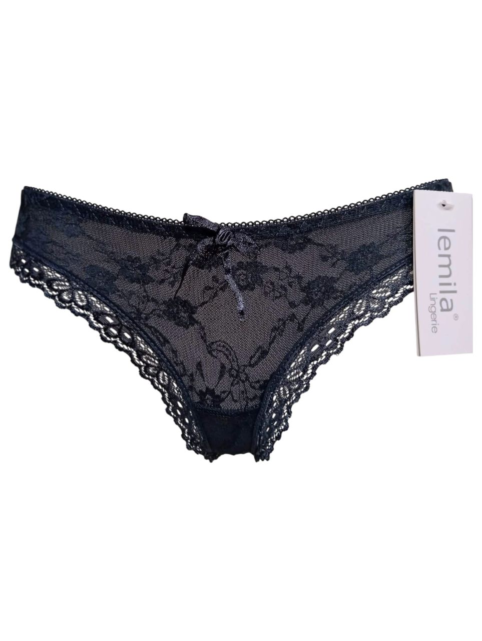 Lemila csipkés bugyi – áttetsző, nőies fazon kékesszürke színben