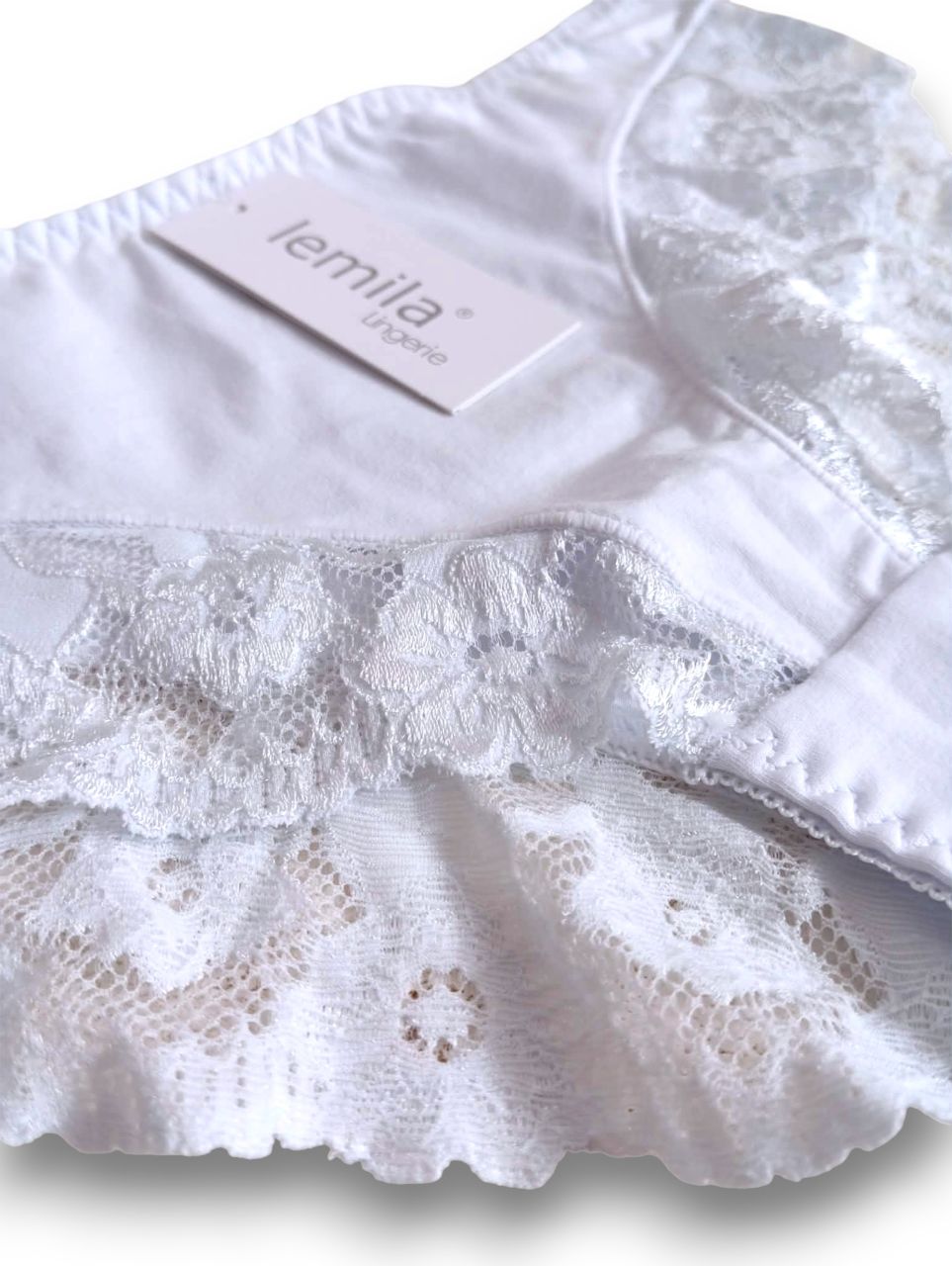 Lemila plus size pamut bugyi csipkével